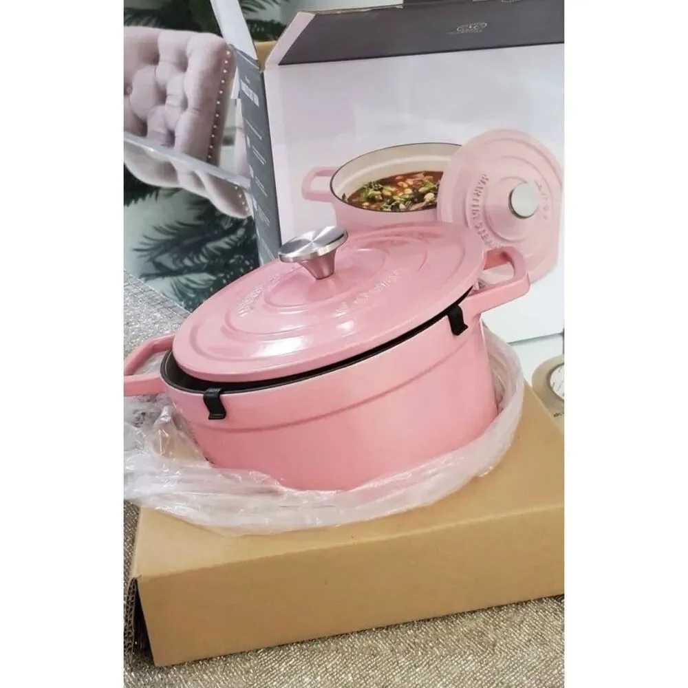 MARTHA STEWART COLLECTOR'S ENAMELED CAST IRON 4 QT ROUND COVERED DUTCH OVEN
